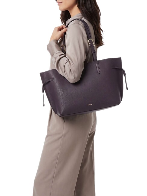 AVA Bolsa de compras mediana de piel floraci&oacute;n invernal + algod&oacute;n g int. - Bolsos Mujer