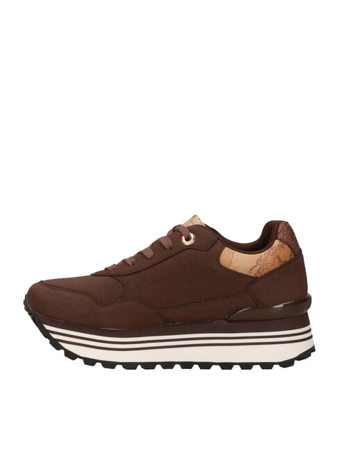GEO Zapatillas de ca&ntilde;a alta marr&oacute;n oscuro/beige geom&eacute;trico - Zapatos Mujer
