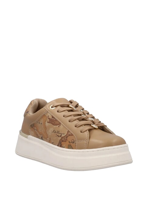 GEO Zapatillas deportivas con aplicaci&oacute;n de joyas avellana/beige geom&eacute;trico - Zapatos Mujer