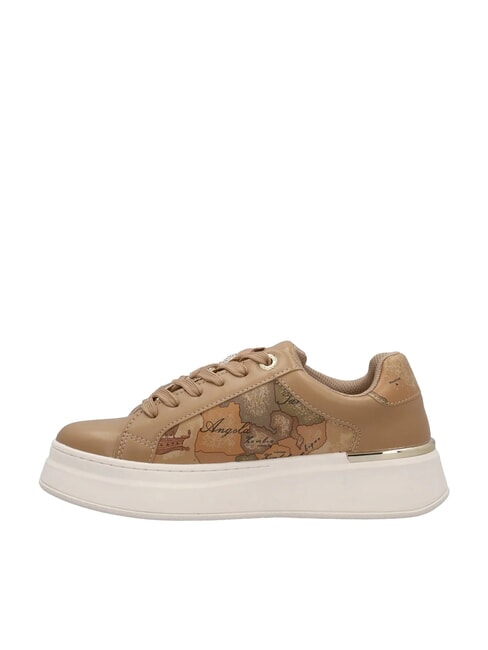 GEO Zapatillas deportivas con aplicaci&oacute;n de joyas avellana/beige geom&eacute;trico - Zapatos Mujer