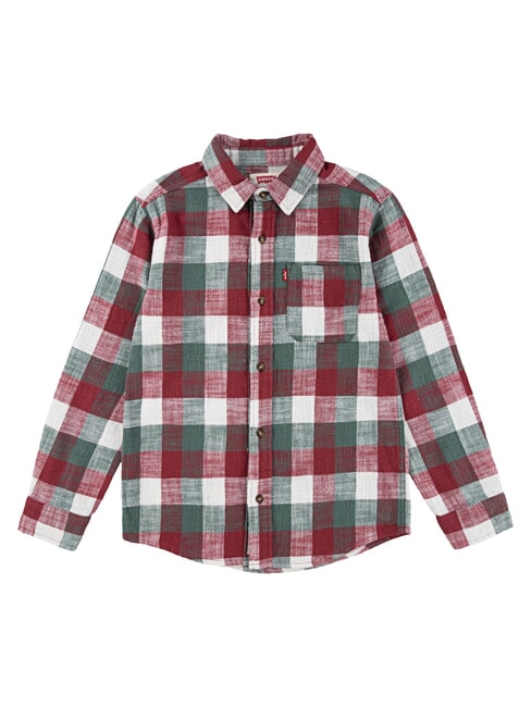 BUFFALO Camisa de franela de manga larga pera roja - camisas para ni&ntilde;os