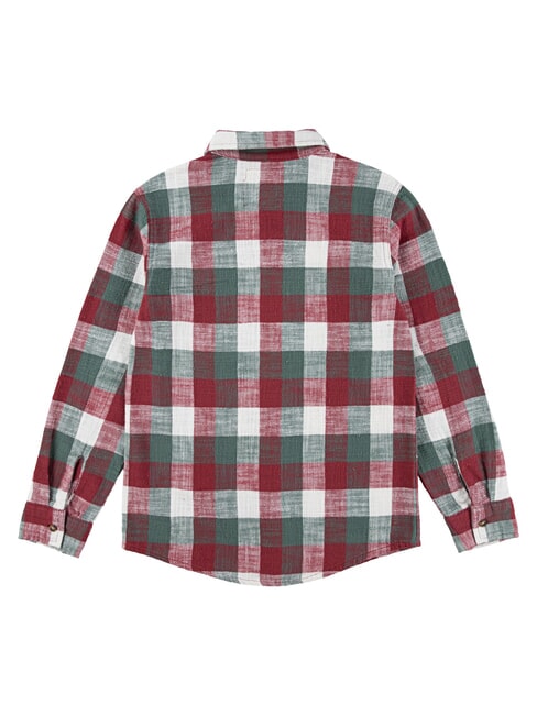 BUFFALO Camisa de franela de manga larga pera roja - camisas para ni&ntilde;os