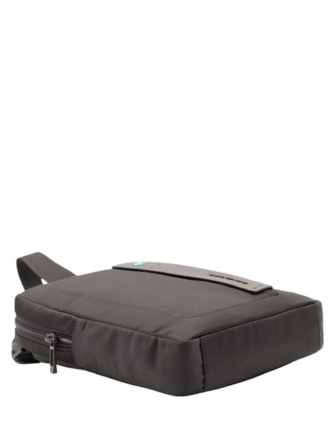 P16 Bolso de piel mixta, soporte para iPad CHEVRON / NEGRO - Bandoleras Hombre