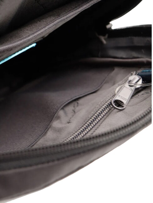 P16 Bolso de piel mixta, soporte para iPad CHEVRON / NEGRO - Bandoleras Hombre