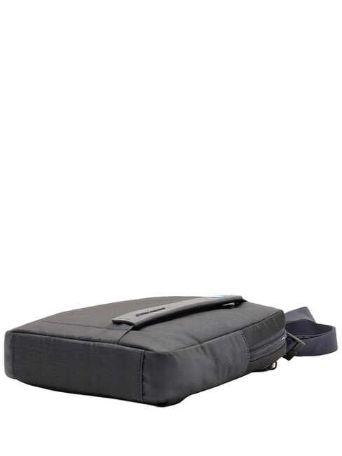P16 Bolso de piel mixta, soporte para iPad chevr&oacute;n azul - Bandoleras Hombre