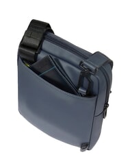 PIQUADRO WOLLEM Bolsa de tela engomada azul - Bandoleras Hombre - 4