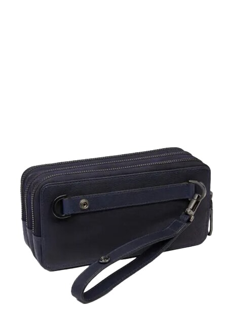 CRONUS Bolso de mano con tarjetero y correa para la mu&ntilde;eca. azul - Bolsos Mujer