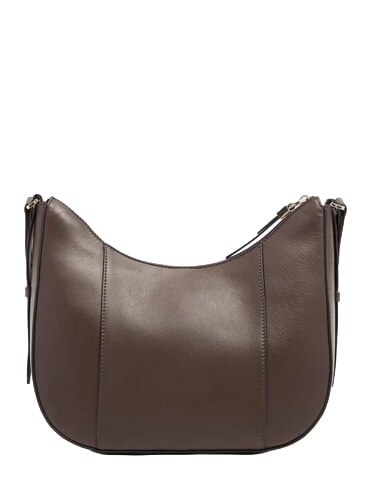 CIRCLE Bolso de hombro de piel Ante color nogal oscuro - Bolsos Mujer