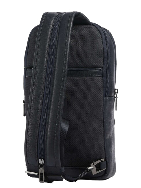 CRONUS Mochila de cuero de un solo hombro azul - Mochilas para port&aacute;til
