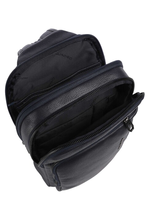CRONUS Mochila de cuero de un solo hombro azul - Mochilas para port&aacute;til