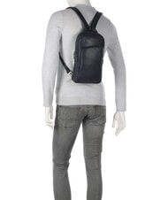 PIQUADRO CRONUS Mochila de cuero de un solo hombro azul - Mochilas para port&aacute;til - 5