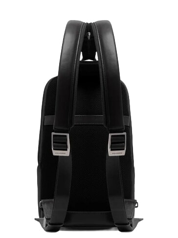 VICTOR Mochila de cuero de un solo hombro negro - Mochilas para port&aacute;til