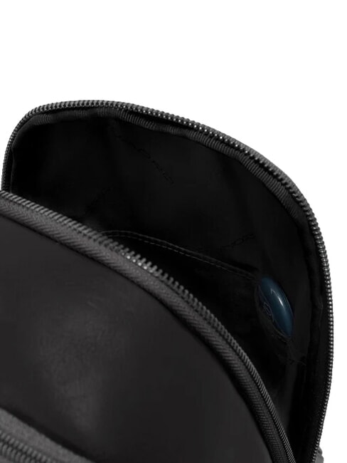 VICTOR Mochila de cuero de un solo hombro negro - Mochilas para port&aacute;til