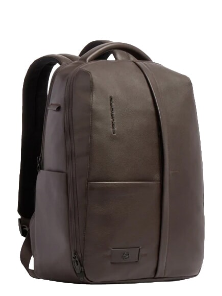 RUSSEL Mochila de cuero para port&aacute;til de 15,6" MORO - Mochilas para port&aacute;til