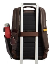 PIQUADRO RUSSEL Mochila de cuero para port&aacute;til de 15,6" MORO - Mochilas para port&aacute;til - 3