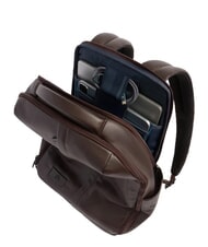 PIQUADRO RUSSEL Mochila de cuero para port&aacute;til de 15,6" MORO - Mochilas para port&aacute;til - 4