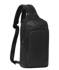 PIQUADRO CRONUS Mochila de cuero de un solo hombro negro - Mochilas para port&aacute;til - 2