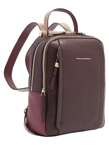 CIRCLE Mochila de cuero burdeos/rosa - Bolsos Mujer
