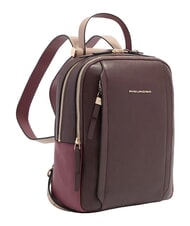 PIQUADRO CIRCLE Mochila de cuero burdeos/rosa - Bolsos Mujer - 2