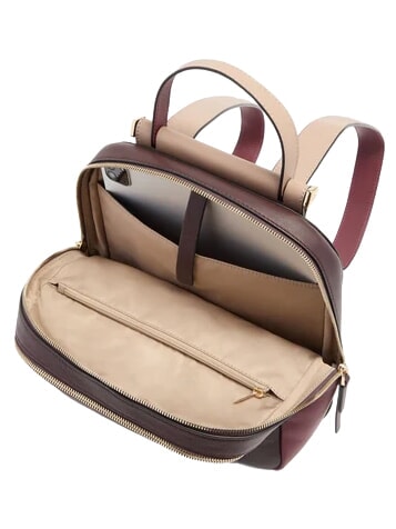 CIRCLE Mochila de cuero burdeos/rosa - Bolsos Mujer