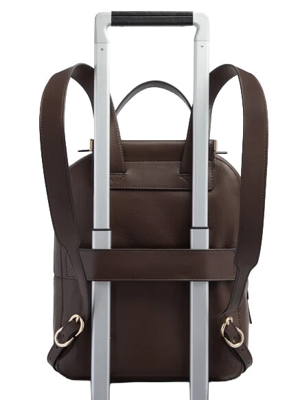 CIRCLE Mochila de cuero Ante color nogal oscuro - Bolsos Mujer