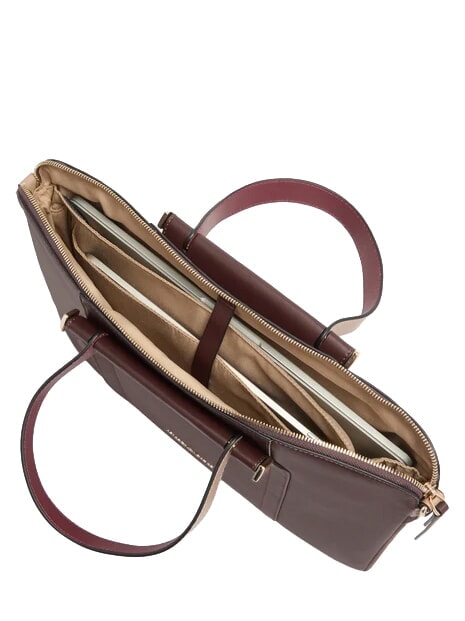 CIRCLE Bolso para port&aacute;til de piel de 14" burdeos/rosa - Maletines de Trabajo