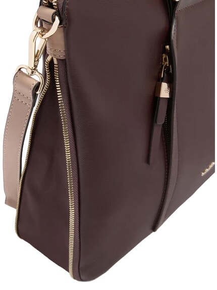 CIRCLE Bolso para port&aacute;til de piel de 14" burdeos/rosa - Maletines de Trabajo