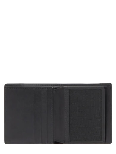 W143 Cartera de cuero negro - Carteras Hombre