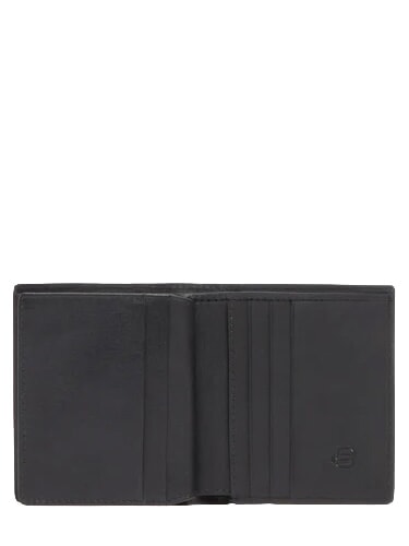 W143 Cartera de cuero negro - Carteras Hombre