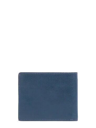 W143 Cartera de cuero azul - Carteras Hombre