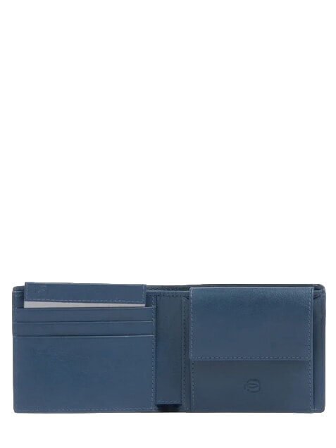 W143 Cartera de cuero azul - Carteras Hombre
