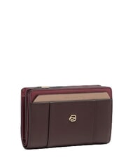 PIQUADRO CIRCLE Cartera mediana de cuero burdeos/rosa - Carteras Mujer - 3