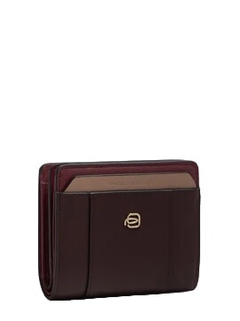 CIRCLE Cartera compacta de cuero burdeos/rosa - Carteras Mujer