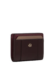 PIQUADRO CIRCLE Cartera compacta de cuero burdeos/rosa - Carteras Mujer - 3