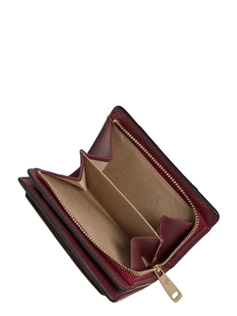CIRCLE Cartera compacta de cuero burdeos/rosa - Carteras Mujer