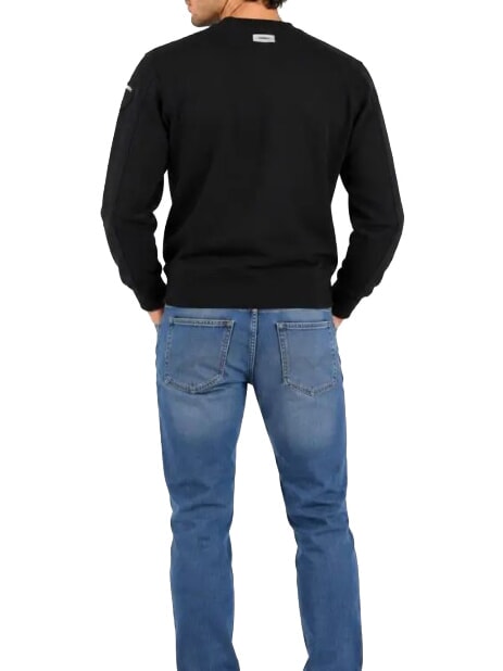 CROSBY Sudadera de cuello redondo con logo negro - Su&eacute;teres de los hombres