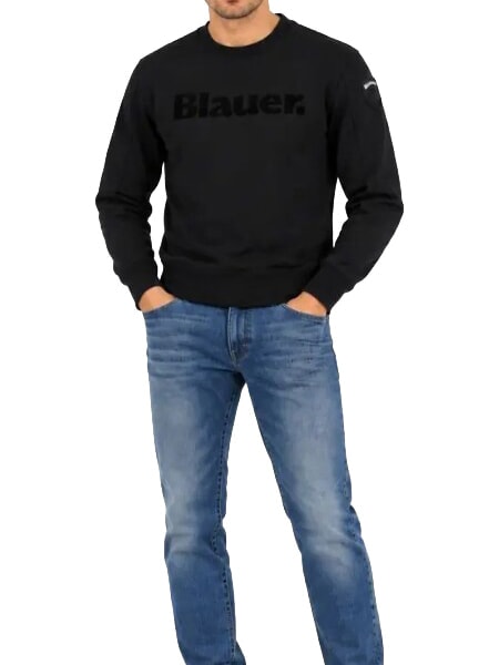 CROSBY Sudadera de cuello redondo con logo negro - Su&eacute;teres de los hombres