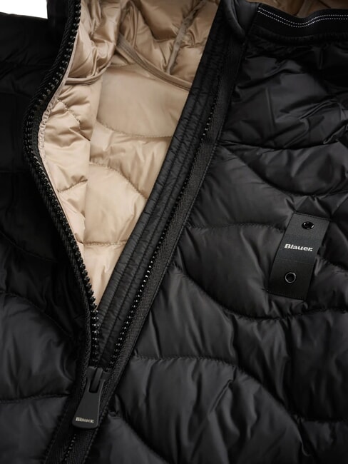 CAMELIA Chaqueta corta acolchada con plumas Interior negro y beige 301 - Chaquetas de plumas de mujer