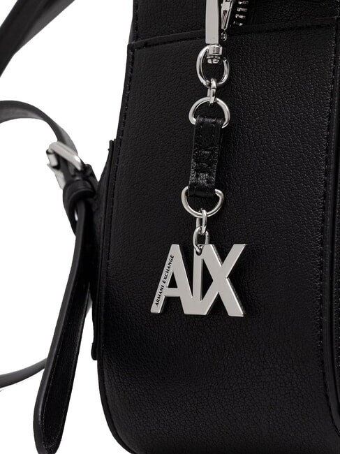 ISABEL Mochila con bolsillo frontal negro - Bolsos Mujer