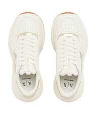ARMANI EXCHANGE NIKY Zapatillas blanco roto + oro p&aacute;lido - Zapatos Mujer - 3