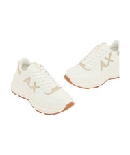 ARMANI EXCHANGE NIKY Zapatillas blanco roto + oro p&aacute;lido - Zapatos Mujer - 5