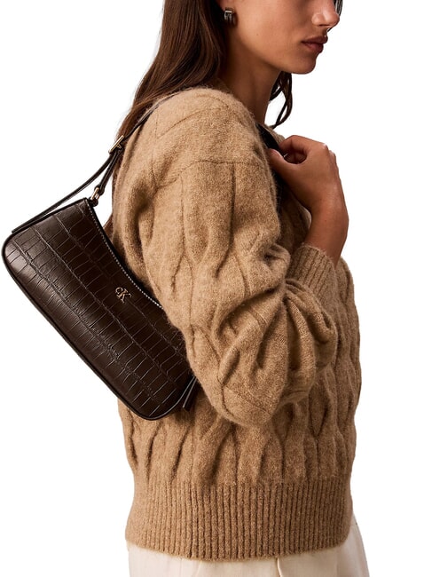 CK CROC Bolso de hombro plata deliciosa/antigua - Bolsos Mujer
