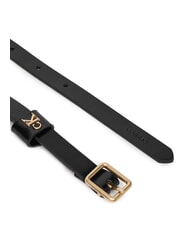 CALVIN KLEIN SQUARE BUCKLE CK Cintur&oacute;n de cuero negro / oro claro antiguo - Cinturones - 2