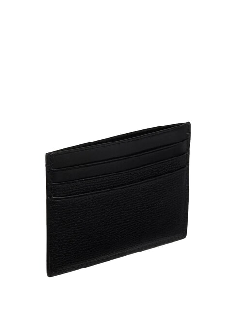 PREMIUM LEATHER Tarjetero plano de cuero En negro - Carteras Hombre
