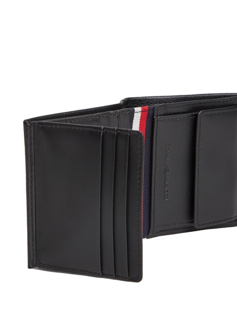 TH CORP Cartera vertical de cuero negro - Carteras Hombre