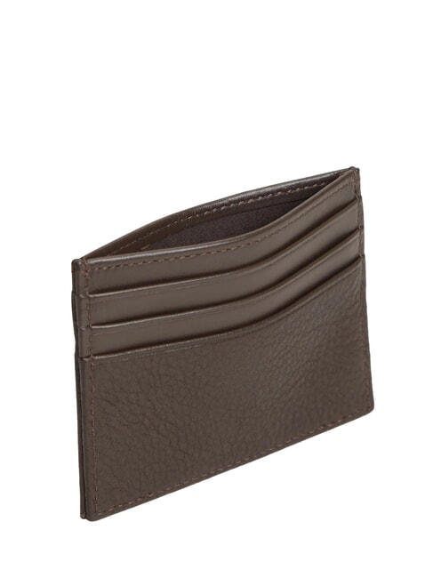 TH CORP Tarjetero de cuero Marr&oacute;n - Carteras Hombre