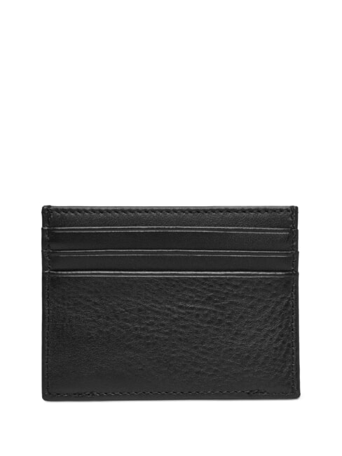 TH CORP Tarjetero de cuero negro - Carteras Hombre