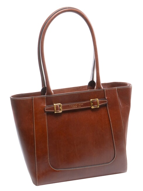 GAIA Bolsa de compras de cuero BROWN - Bolsos Mujer