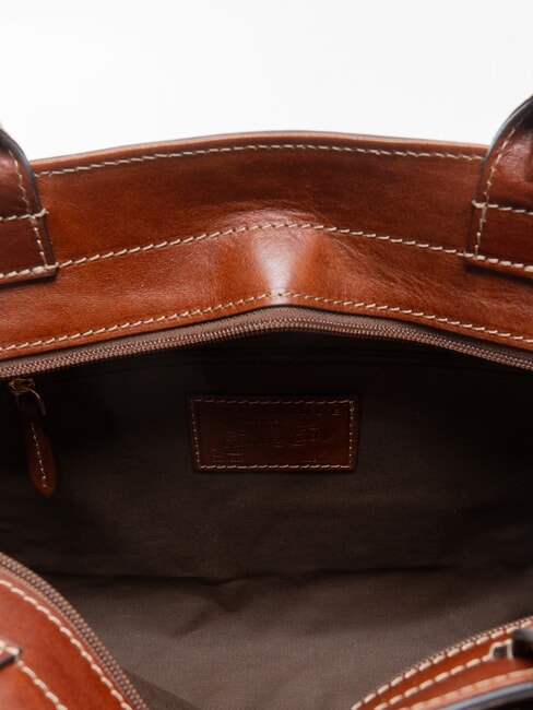 GAIA Bolsa de compras de cuero BROWN - Bolsos Mujer