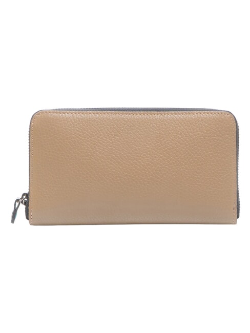 GMONEY17 Cartera grande de cuero con cremallera capuchino - Carteras Mujer